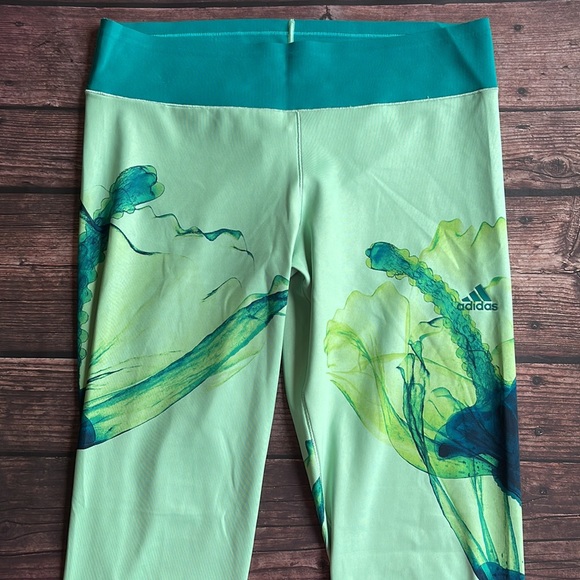 ADIDAS | Climalite midrise green tropical oceanic print workout leggings - Picture 5 of 8